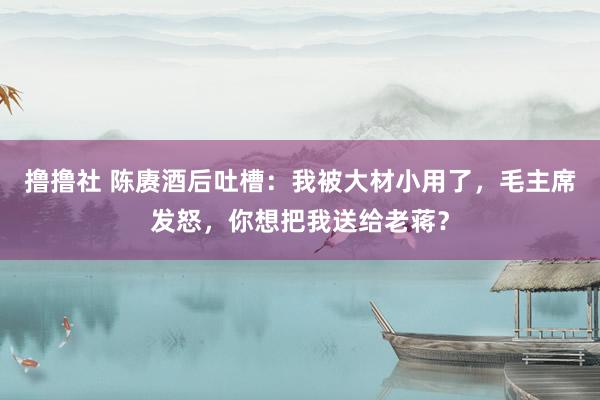 撸撸社 陈赓酒后吐槽：我被大材小用了，毛主席发怒，你想把我送给老蒋？