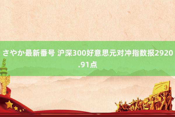 さやか最新番号 沪深300好意思元对冲指数报2920.91点