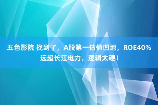 五色影院 找到了，A股第一估值凹地，ROE40%远超长江电力，逻辑太硬！