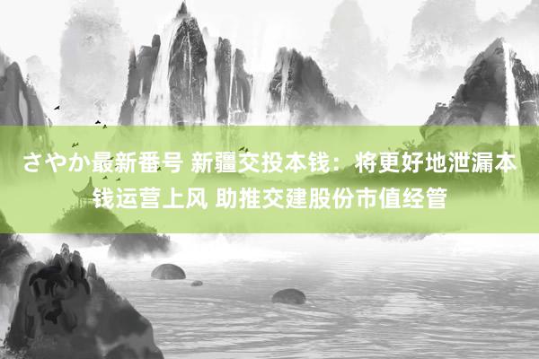 さやか最新番号 新疆交投本钱：将更好地泄漏本钱运营上风 助推交建股份市值经管