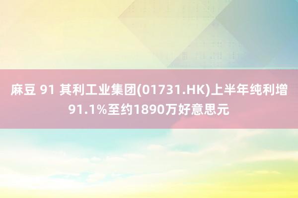 麻豆 91 其利工业集团(01731.HK)上半年纯利增91.1%至约1890万好意思元